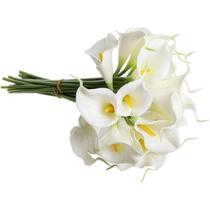 5 Flor Copos De Leite Silicone Artificiais 35cm Branco Casa - La Caza Store