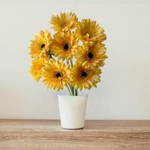 5 Flores Artificiais Gérbera com Haste Longa (55cm) Perfeita para Decoração de Ambientes Internos - DE0825