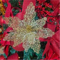 5 Flores Natalinas Telada Bico Papagaio Dourada 25 CM 5 Flores Natalinas Telada Bico Papagaio Dourada 25 CM