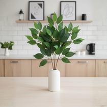 5 Folhagens de Fícus aparência realista plantas artificiais para decoração de mesas e recepção - DE0224 5 Folhagens de Fícus aparência realista plantas artificiais para decoração de mesas e recepção - DE0224