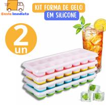 5 Formas de Gelo Silicone Sem Tampa Rígida Fundo Flexivel Retangular 14 Cubos Multiuso Lavável