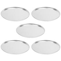 5 Formas De Pizza Redonda Alumínio 35Cm Reforçada Assadeira