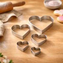 5 Forminha Molde Coração Massa Biscuit Biscoito Bolo Pães 5 Forminha Molde Coração Massa Biscuit Biscoito Bolo Pães