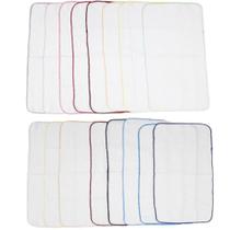 5 Fralda Quadriculada De Ombro 33x68cm Com Crochê - CORES SOTIDAS