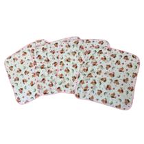 5 Fraldinha De Boca Bebê Turma Da Mônica E Cebolinha 33x33cm Com Crochê