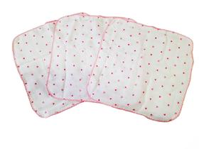 5 Fraldinha De Boca Cremer 33x33cm Com Crochê 5 Fraldinha De Boca Cremer 33x33cm Com Crochê