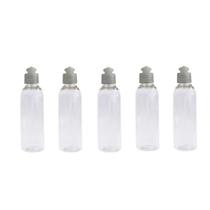 5 Frascos Tampa Push 100ml Viagem Skincare Shampoo Sabonete