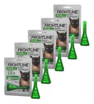 5 Frontline Plus Para Gatos Antipulgas E Carrapatos Kit