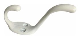 5 Gancho Cabide Grande Duplo P/ Para Parede Cor Branco 9 Cm