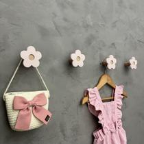 5 Ganchos de parede infantil decoração boho flor rosa 5FlMk6 5 Ganchos de parede infantil decoração boho flor rosa 5FlMk6