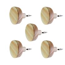 5 Ganchos Penduradores de Parede em Pinus 20mm Bola 5 Ganchos Penduradores de Parede em Pinus 20mm Bola