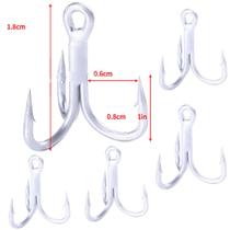 5 Garateias 4x Reforçada Para Pesca e Iscas Artificiais Numero 8 Aço Carbono