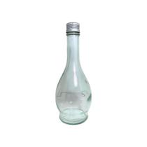 5 Garrafas De Vidro Firenze 375ml com Tampas Metal Prata