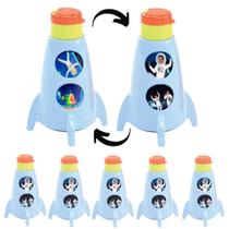 5 Garrafas Foguete Giratória Astronauta Lembrancinha Festa