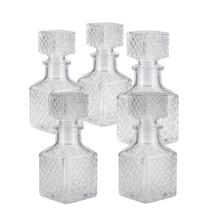 5 Garrafas Licoreira Vidro 50ml Tampa Hermética Transparente