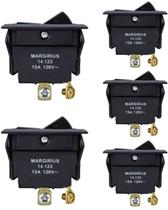 5 Interruptor Tecla Margirius Unipolar Liga/Desliga 15A 5 Interruptor Tecla Margirius Unipolar Liga/Desliga 15A