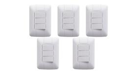 5 Interruptores 3 Teclas Simples 6A Tramontina Aria 5 Interruptores 3 Teclas Simples 6A Tramontina Aria