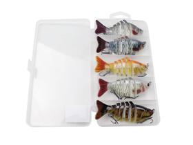 5 Iscas Artificiais Lambari Articulado 10cm 15gr (5 Cores) + Estojo 5 Iscas Artificiais Lambari Articulado 10cm 15gr (5 Cores) + Estojo