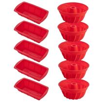 5 Jogo Formas Silicone Espiral 23,5cm e para Pães Sortida 5 Jogo Formas Silicone Espiral 23,5cm e para Pães Sortida