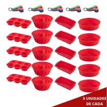 5 Kit 4 Modelo Forma Silicone Sortida e Medidora 5 Pç Cores 5 Kit 4 Modelo Forma Silicone Sortida e Medidora 5 Pç Cores