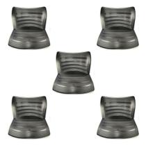 5 KIT Assento/Encosto em Plastico Preto Masticmol Iso Polipro