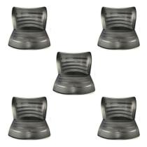 5 Kit Assento/Encosto Plastico Preto Masticmol Iso Polipro