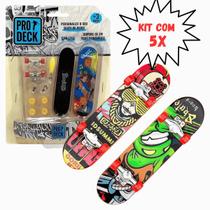 5 Kit c/ Skate de Dedo Prodeck Estampa Sortida e Acessórios