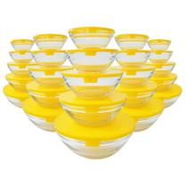 5 Kit de 5 Tijela de Vidro Bowl Redondo com Tampa Cor Sortida