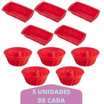 5 Kit Forma Espiral Bolo + Forma Para Pão Sortida Silicone - QUALITY HOUSE