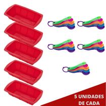 5 Kit Forma Silicone P Pães Sortida + Colher Medidora 5 Pçs 5 Kit Forma Silicone P Pães Sortida + Colher Medidora 5 Pçs