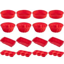 5 Kit Formas Redonda Espiral Pães Cupcake Silicone Sortida