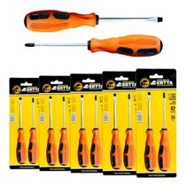 5 Kits De Chaves Fenda Philips Profissional Com Cabo Emborrachado Ponta Imantada
