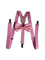 5 Kits Suspensório + Gravata Borboleta Adulto