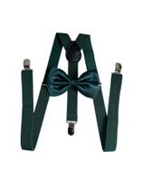 5 Kits Suspensório + Gravata Borboleta Adulto