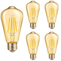 5 Lâmpada Filamento LED ST64 Retrô 4W Âmbar Dimerizável 110V