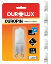 5 Lâmpada Halógena Bipino G9 60w 127v Ourolux Luz Amarelada 2800K