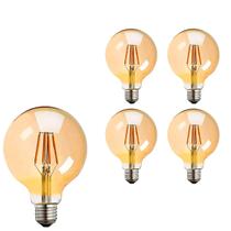 5 Lâmpadas de Filamento Led G80 Vintage Retro Decorativa 4w