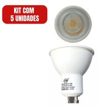 5 Lâmpadas Dicroica Spot Led Bivolt 4,8w Branco Frio 6500k 5 Lâmpadas Dicroica Spot Led Bivolt 4,8w Branco Frio 6500k