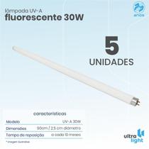 5 Lâmpadas Fluorescente 30w Uv-A