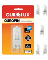 5 Lâmpadas Halógenas G9 40w 127v Clara Ourolux Cor da Luz Branco Quente 2800K
