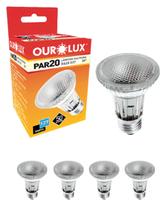 5 Lâmpadas Halógenas Ourolux PAR20 50W 127V E27 Cor da Luz 2800K Amarelada