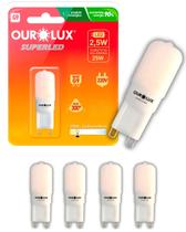 5 Lâmpadas Led Bipino 220v Base G9 2,5w Fosca Cor da Luz 2700k Amarela Ourolux