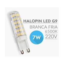 5 Lâmpadas LED Bipino G9 Halopin 7W 220V Luz Branca Fria/6500K