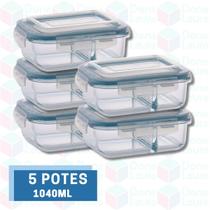 5 Lancheira Marmita com Divisória e Tampa com 4 Travas 1040ML 5 Lancheira Marmita com Divisória e Tampa com 4 Travas 1040ML