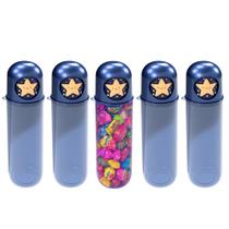 5 Lembrancinhas de Festa Box Multiuso Azul Espacial Tubo p/ Doces Sacola Surpresa