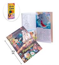 5 Livro de historinha e colorir Pinóquio didatico com giz - NIPO