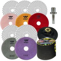 5 Lixa Diamantada Polir Granito 1 Suporte 1 ReboIo Adaptador 5 Lixa Diamantada Polir Granito 1 Suporte 1 ReboIo Adaptador