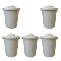 5 Lixeira Cesto Multiuso Tampa Trava Prática Higiênica 60l