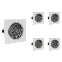 5 Luminária Embutir Compacta E27 Com Aleta Para 2 Lâmpada 5 Luminária Embutir Compacta E27 Com Aleta Para 2 Lâmpada