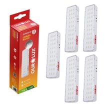 5 Luminária Emergência 30 Leds Recarregável Portátil 6500k